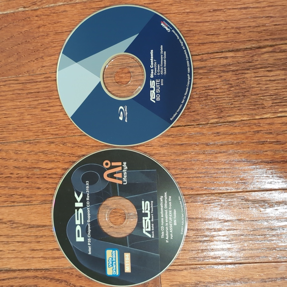 ASUS P5K Chipset Support CD and Asus BD Suite Software